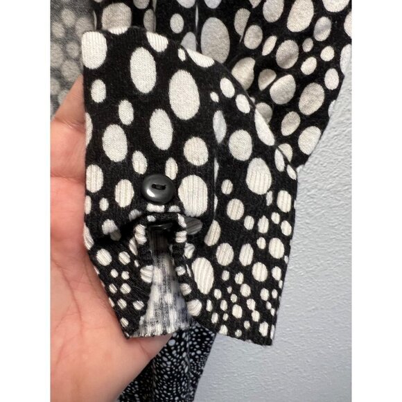 Cyrus Black and White Polka Dot Cardigan Size Large - Picture 4 of 6